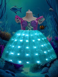 Light Up Mermaid Princess Dress Lace Tulle Costume for Girls Cosplay Party - UPORPOR - Bebehanna