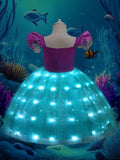 Light Up Mermaid Princess Dress Lace Tulle Costume for Girls Cosplay Party - UPORPOR - Bebehanna