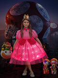 Light up Princess dress Peach Costume for Girls - Uporpor - Bebehanna