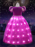 Light Up Rapunzel Princess Puff Sleeve Midi dress for Girls Party - Bebehanna