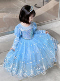 Light-Up Snow Princess Long-Sleeve Party Dress for Girls - Bebehanna