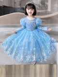 Light-Up Snow Princess Long-Sleeve Party Dress for Girls - Bebehanna