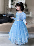 Light-Up Snow Princess Long-Sleeve Party Dress for Girls - Bebehanna