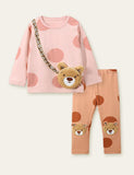 Little Bear Crossbody Bag Polka Dot Printed Set