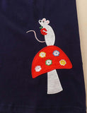 Mouse Mushroom Appliqué Embroidered Dress - Bebehanna