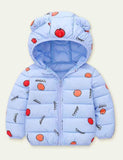 Orange Printed down Jacket - Bebehanna