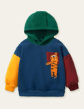 Pocket Tiger Appliqué Embroidery Thicken Hoodie - Bebehanna