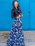 Porcelain Printed Long High Waist Family Matching Dress - Bebehanna