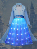 Princess Costumes with LED Lights for Little Girls Elsa-Uporpor - Bebehanna