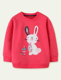 Rabbit Embroidered Long-Sleeved Sweatshirt