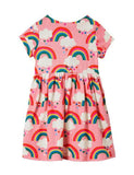 Rainbow Cloud Pattern Knitted Dress - Bebehanna