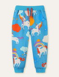 Rainbow Dinosaur Printed Sweatpants - Bebehanna