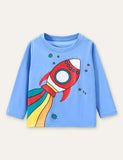 Rainbow Rocket Printed Long Sleeve T-shirt