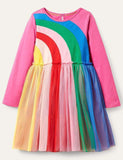 Robe en tulle arc-en-ciel