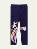 Leggings appliqués licorne arc-en-ciel