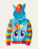 Rainbow Unicorn Wings Hooded Zip Jacket - Bebehanna