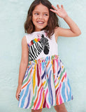 Rainbow Zebra Appliqué Dress - Bebehanna