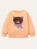 Scarf Bear Appliqué Sweatshirt - Bebehanna