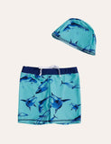 Shark Swimming Shorts + Swimming Cap - Bebehanna