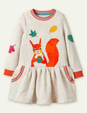 Squirrel Appliqué Pocket Dress - Bebehanna