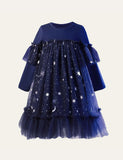 Sternenhimmel-Mesh-Partykleid