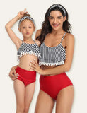 Maillot de bain assorti familial imprimé à rayures