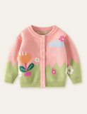 Cardigan pull jardin de tulipes