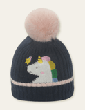 Unicorn Embroidered Pom Pom Hat - Bebehanna