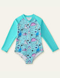 Unicorn Printed Long Sleeve Swimsuit