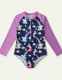 Unicorn Printed Long Sleeve Swimsuit - Bebehanna