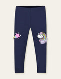 Unicorn Rainbow Appliqué Leggings