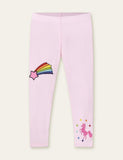 Unicorn Rainbow Appliqué Leggings - Bebehanna