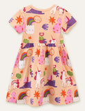 Unicorn Rainbow Printed Dress - Bebehanna