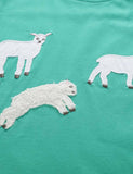 Unisex Cartoon Sheep Appliqué T-shirt - Bebehanna