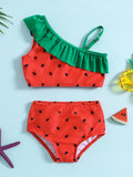 Maillot de bain fendu à imprimé pastèque