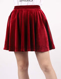 Wine Red Velvet Skirt - Bebehanna